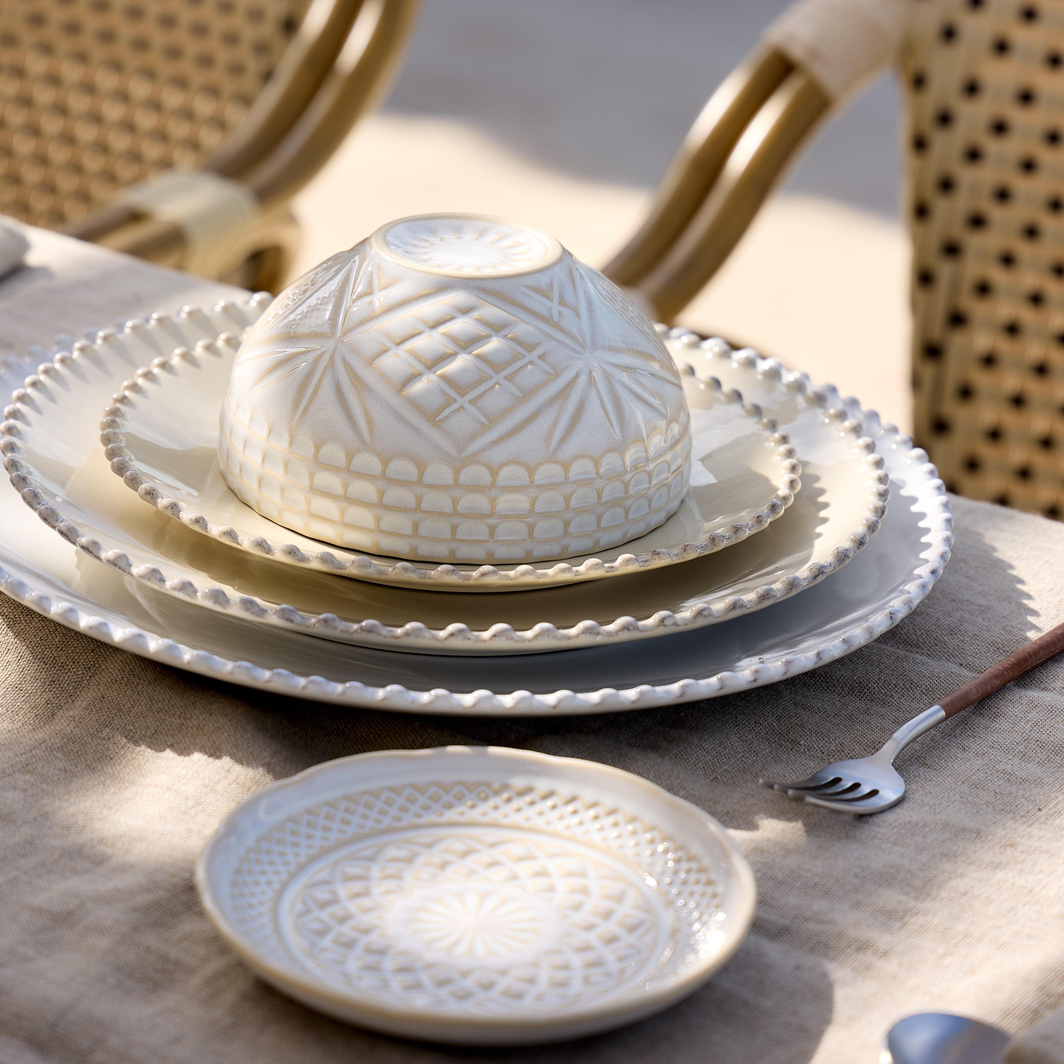 Pearl Collection Salad Plates in Cream, Set of 6