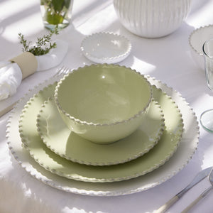 Pearl Collection Salad Plates in Lilly Green, Set of 6