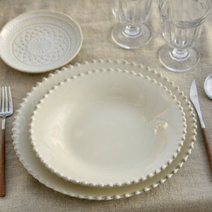 Pearl Collection Pasta Plates in Cream, Set of 6
