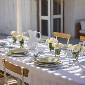 Pearl Collection Pasta Plates in Lilly Green, Set of 6