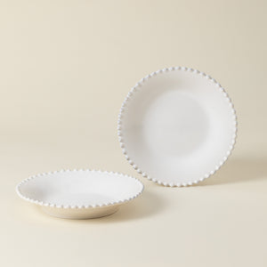 Pearl Collection Pasta Plates in White, Set of 6