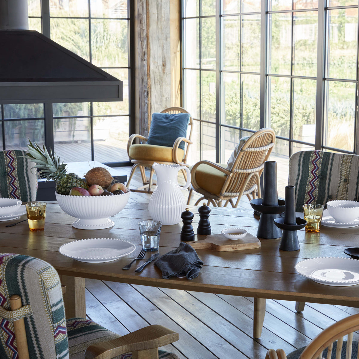 Pearl Collection Pasta Plates in White, Set of 6