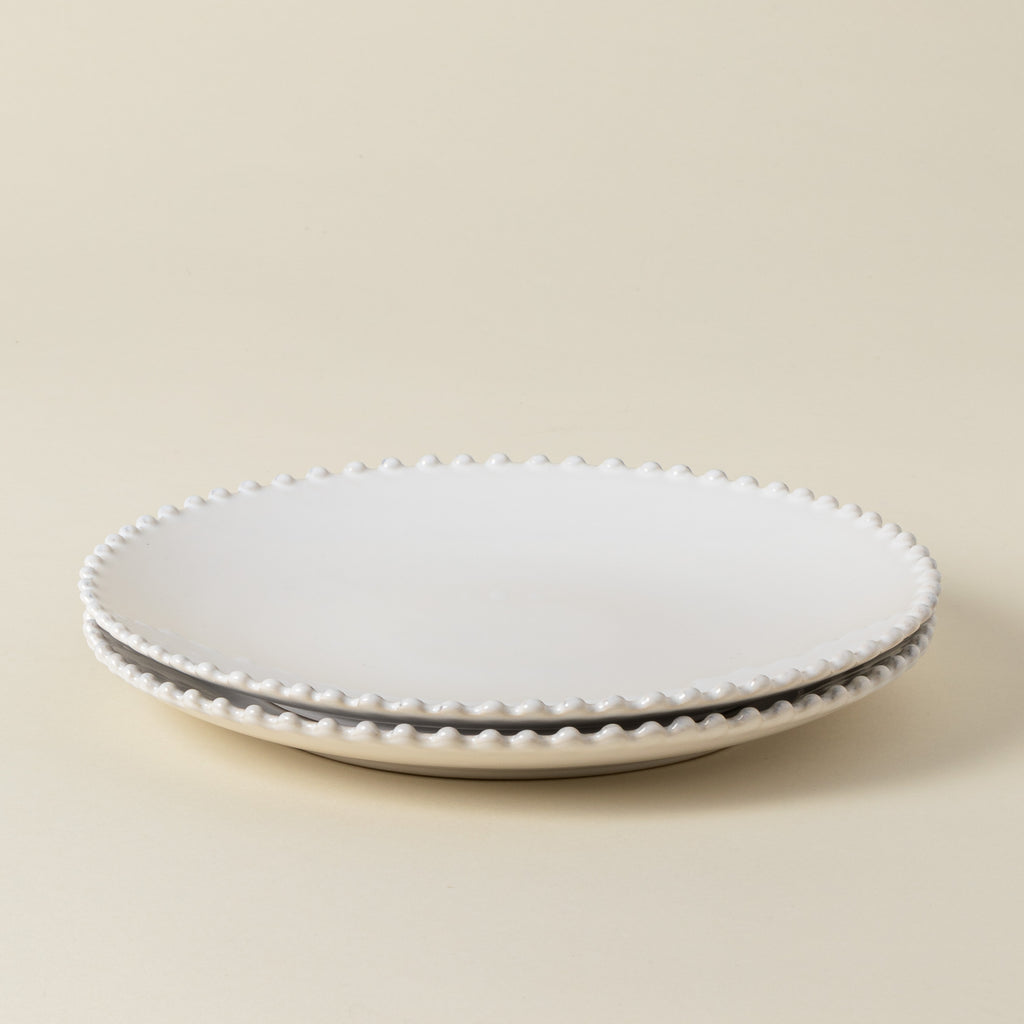 Pearl Collection Dinner Plates in White, Set of 6