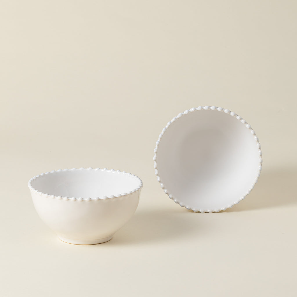 Pearl Collection Cereal Bowls in White, Set of 6
