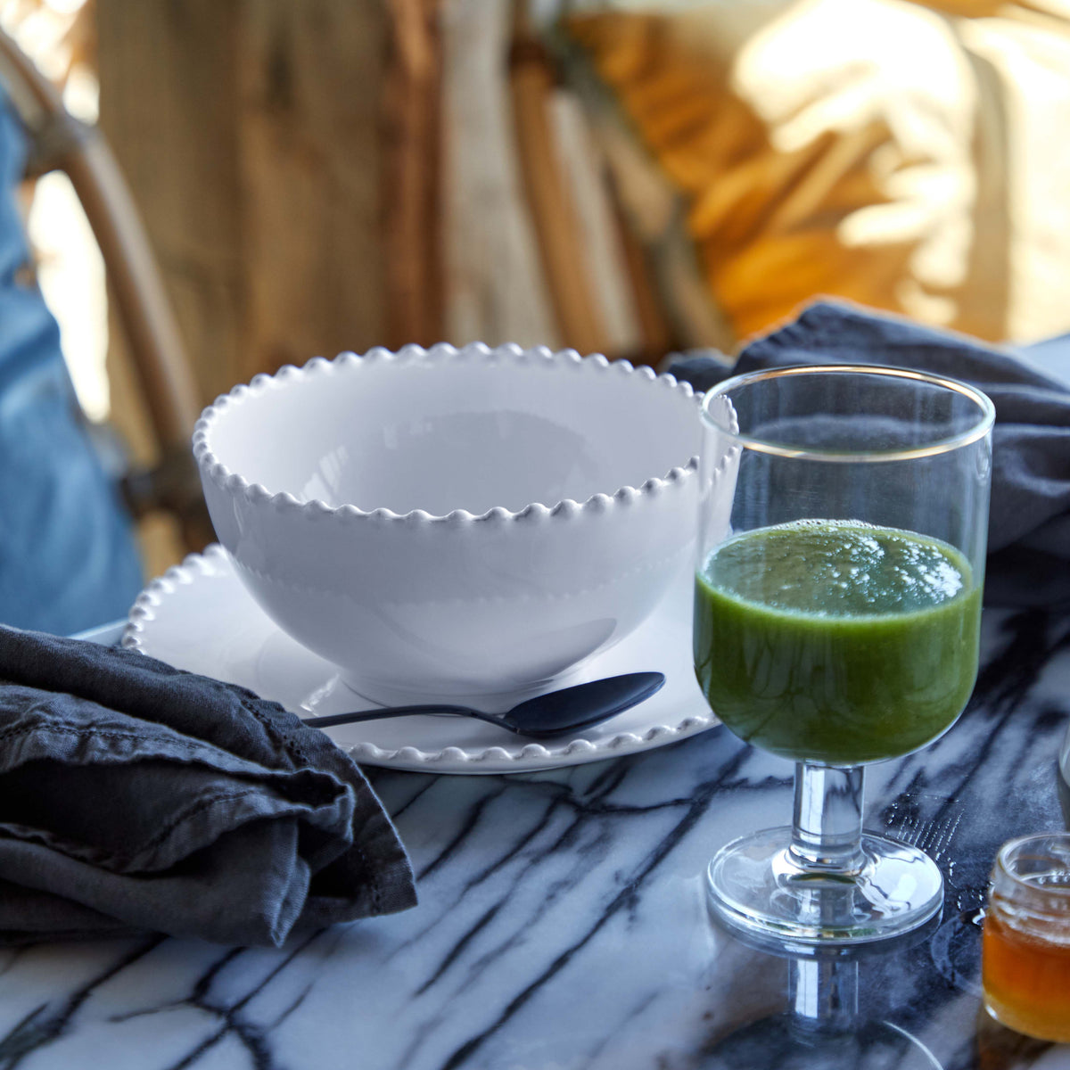 Pearl Collection Cereal Bowls in White, Set of 6