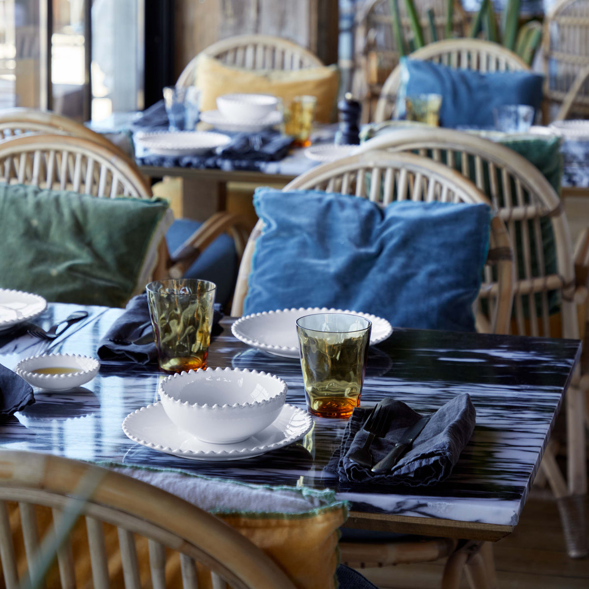 Pearl Collection Cereal Bowls in White, Set of 6