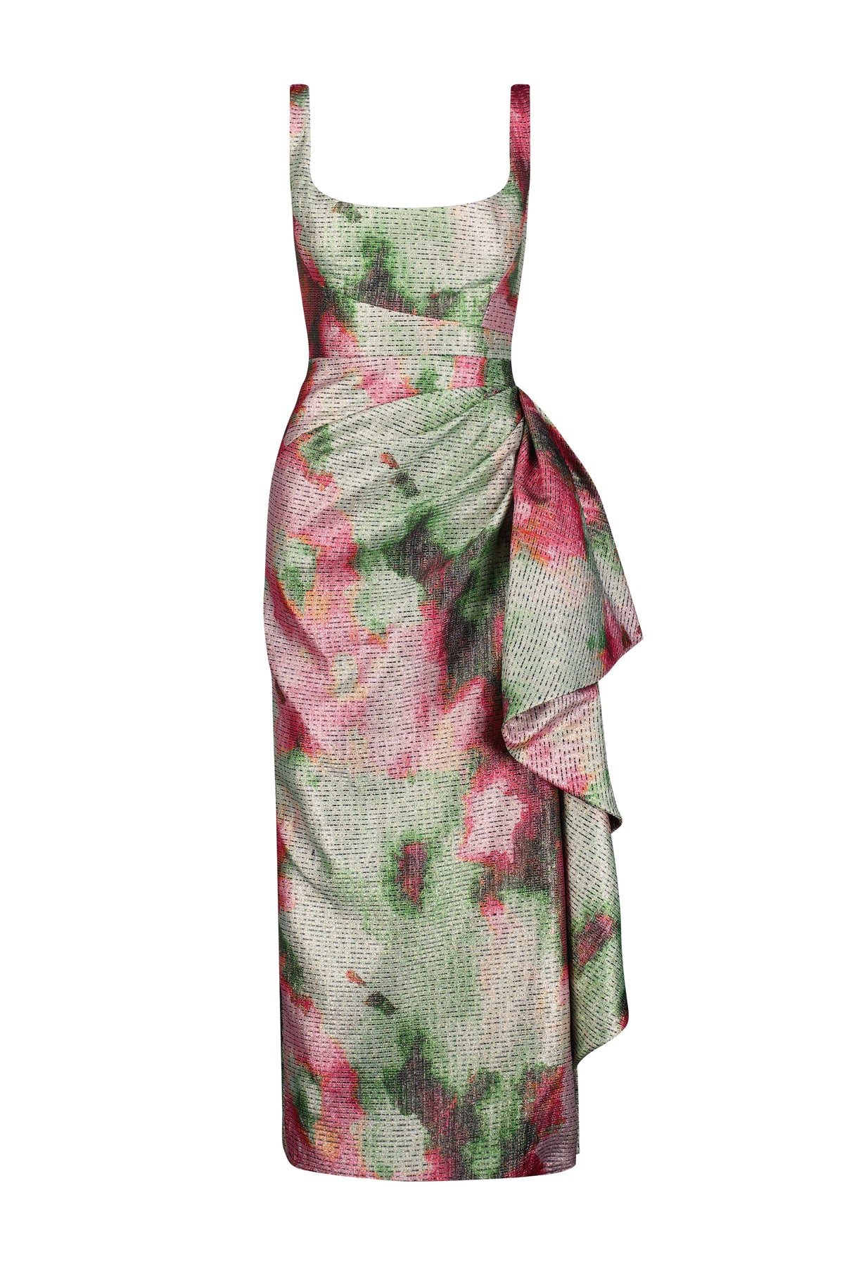 Watercolor Jaquard Scoop Neck Florence Sheath in Multi