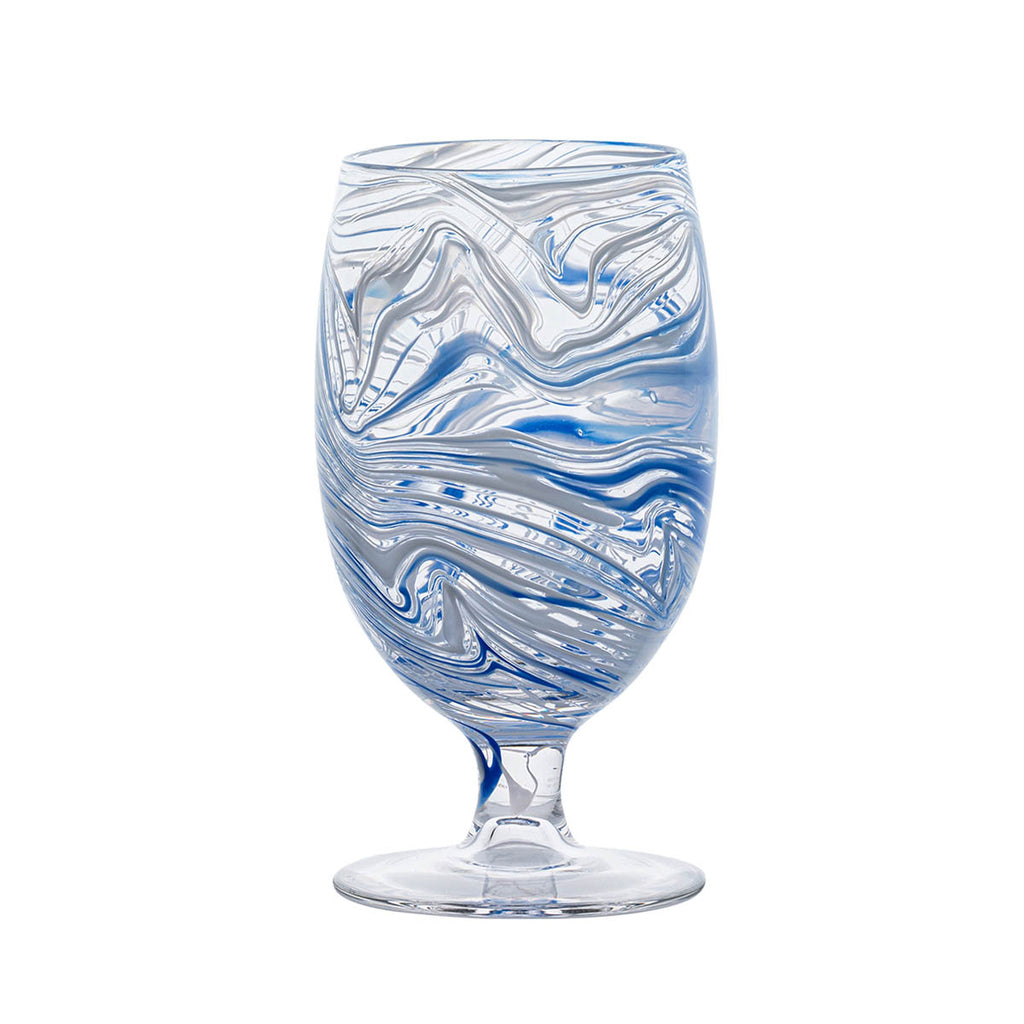 Puro Marbled Goblet in Blue