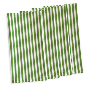 Pinstripe Dinner Napkins in Green, Set of 4