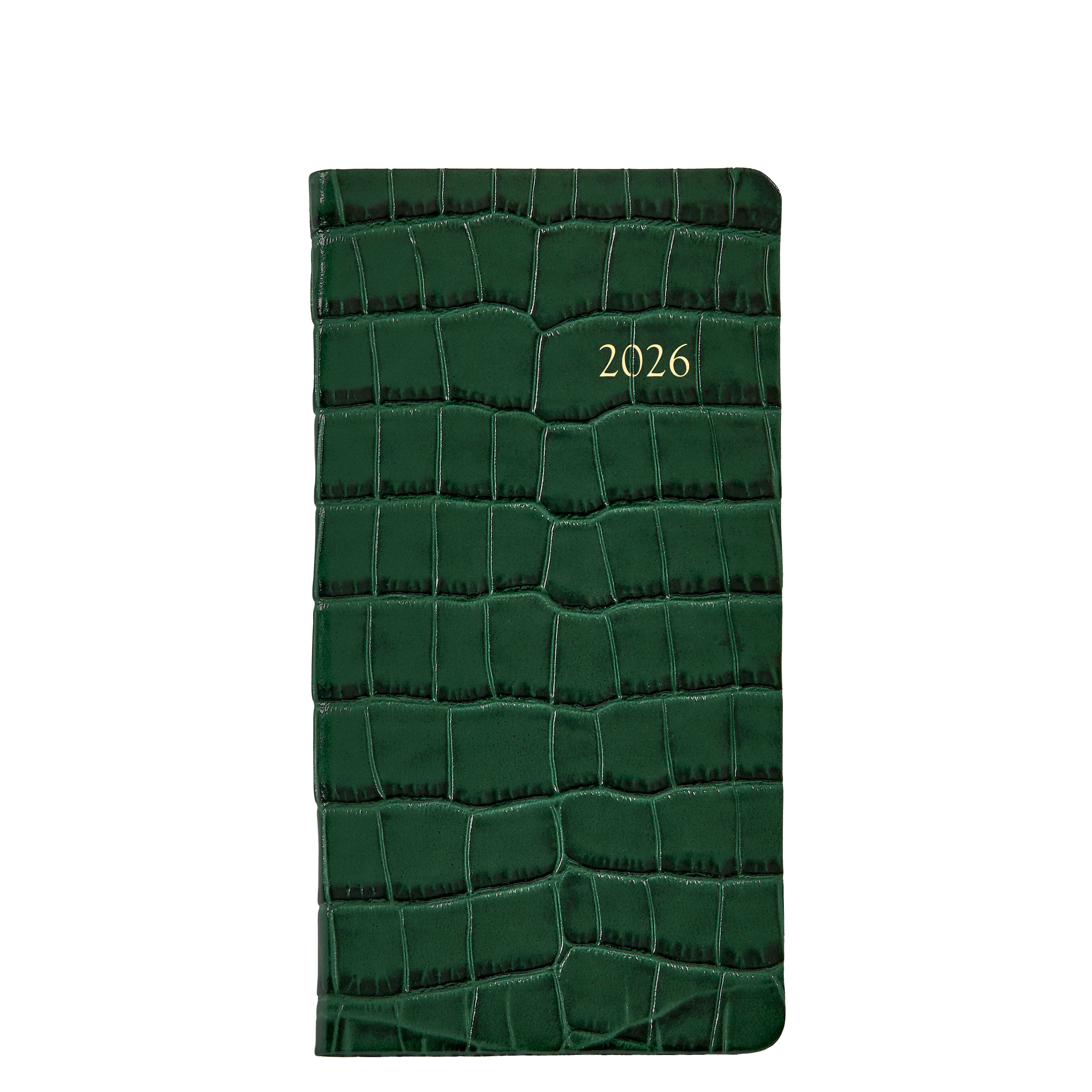 2026 6" Embossed Crocodile Leather Pocket Datebook