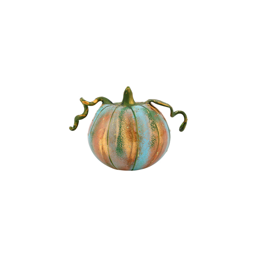 Pumpkins Figural Blue Glass Pumpkin in Blue