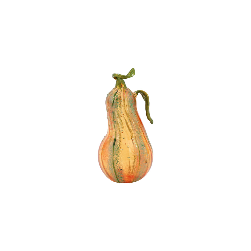Pumpkins Figural Amber Glass Gourd in Amber