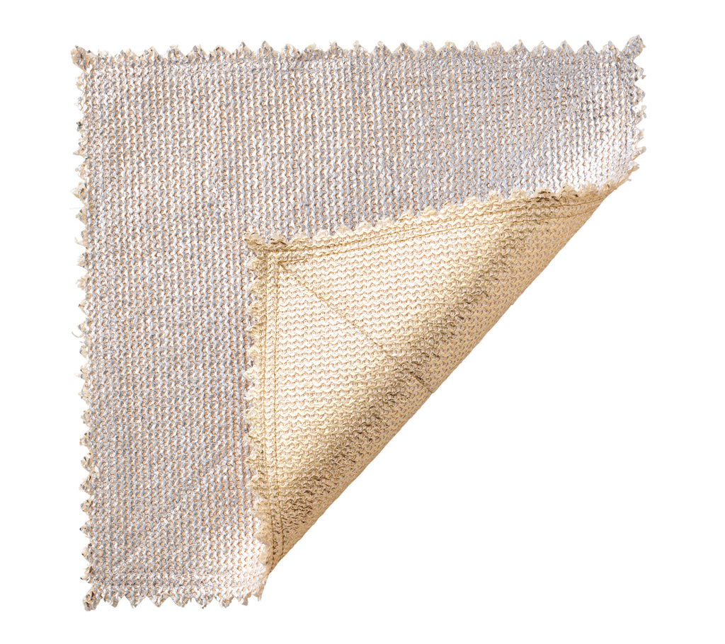 Stamped Reversible Placemat in Silver & Gold, Set of 4