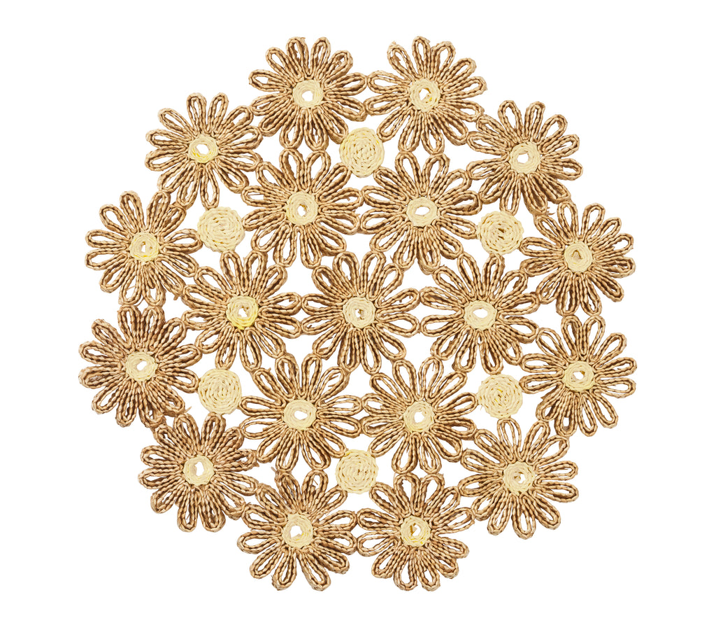 Daisy Placemat in Natural & Ivory, Set of 4