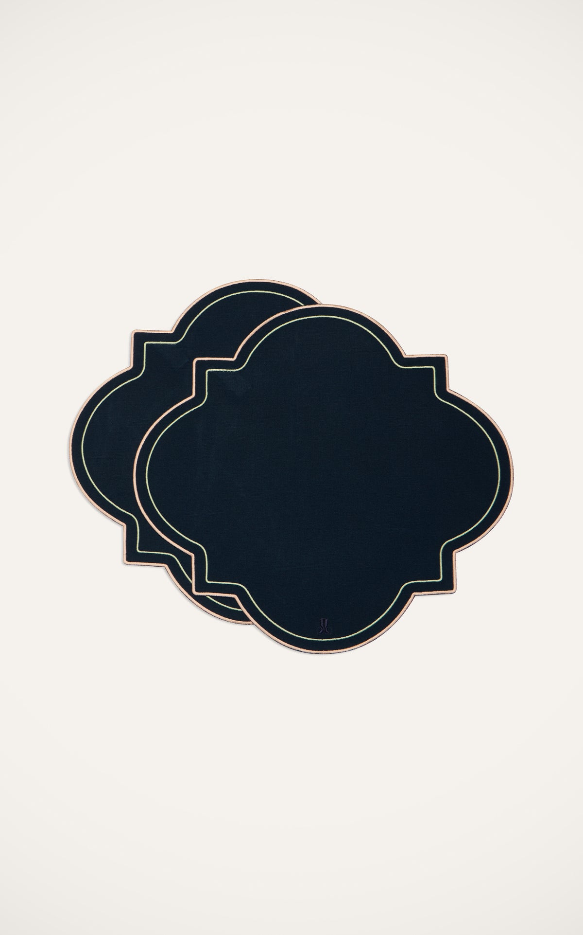 Medallion Placemats in Solid Navy, Set of 2