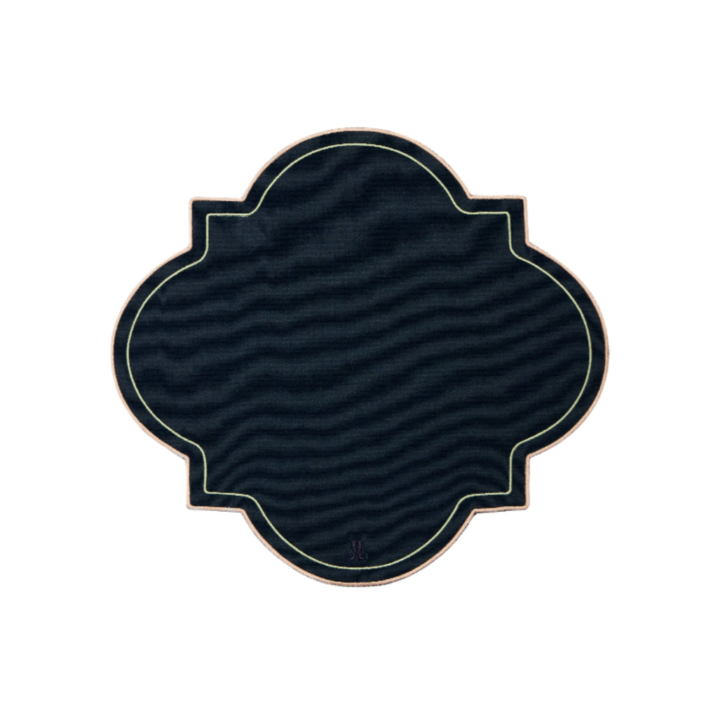 Medallion Placemats in Solid Navy, Set of 2