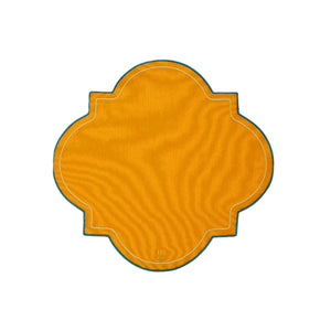Medallion Placemats in Solid Yellow, Set of 2