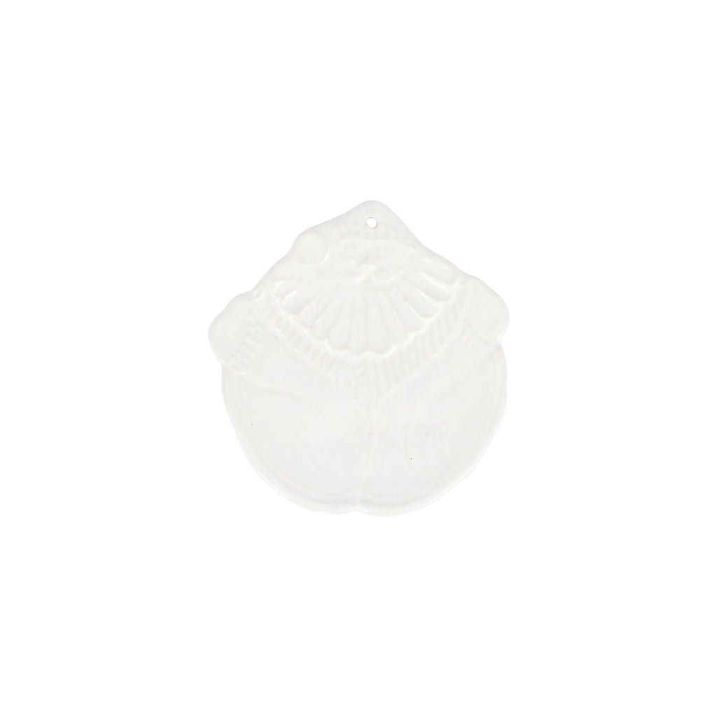 Pietra Natale Figural Santa Ornament in White