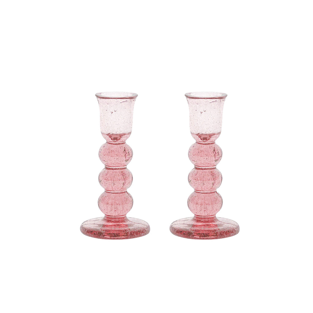 Provence 5" Candlestick, Set of 2 in Blush
