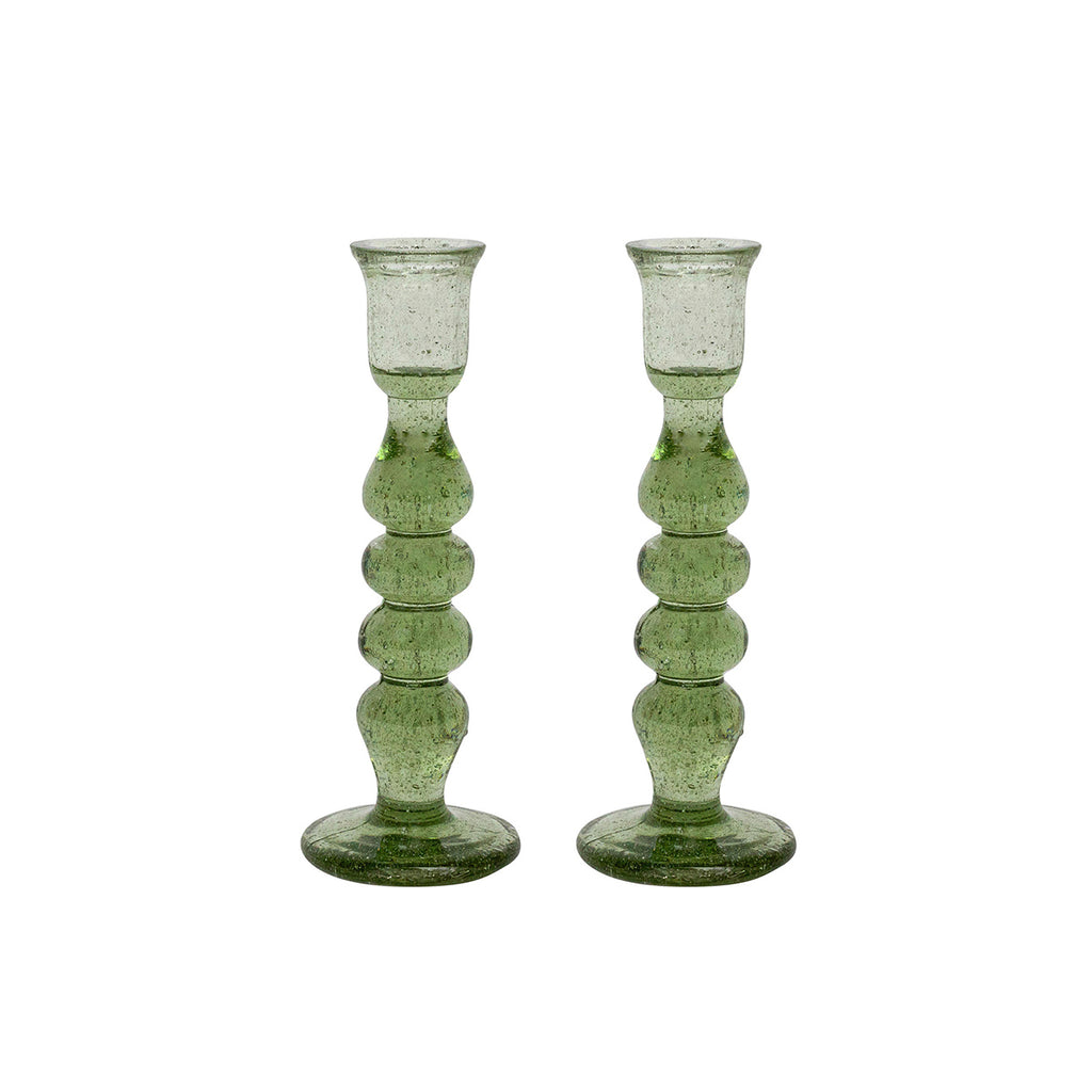 Provence 7" Candlestick, Set of 2 in Basil