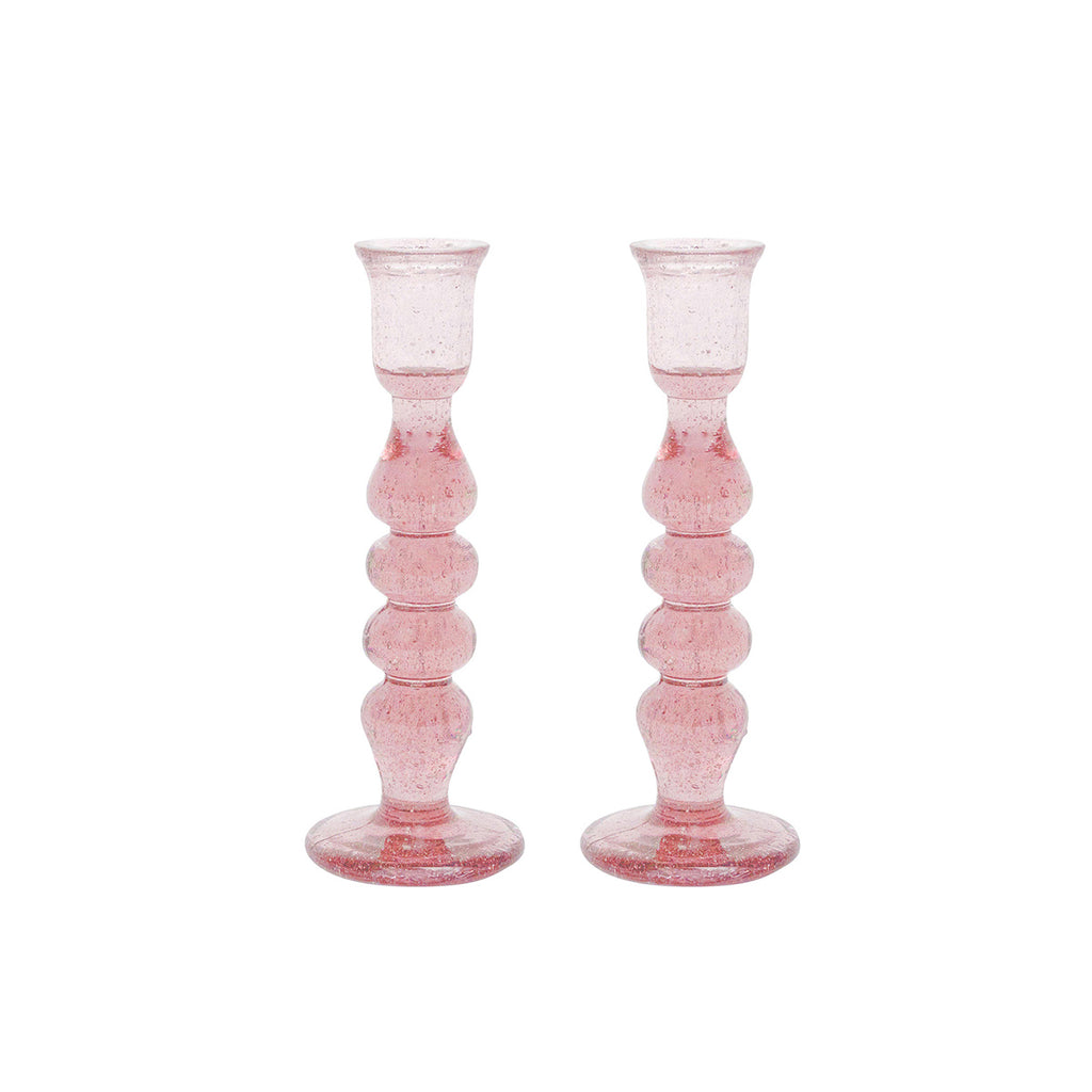 Provence 7" Candlestick, Set of 2 in Blush