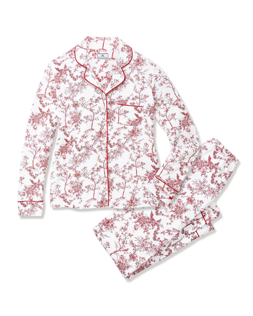 Women’s Pima Pajama Set in Red Timeless Toile
