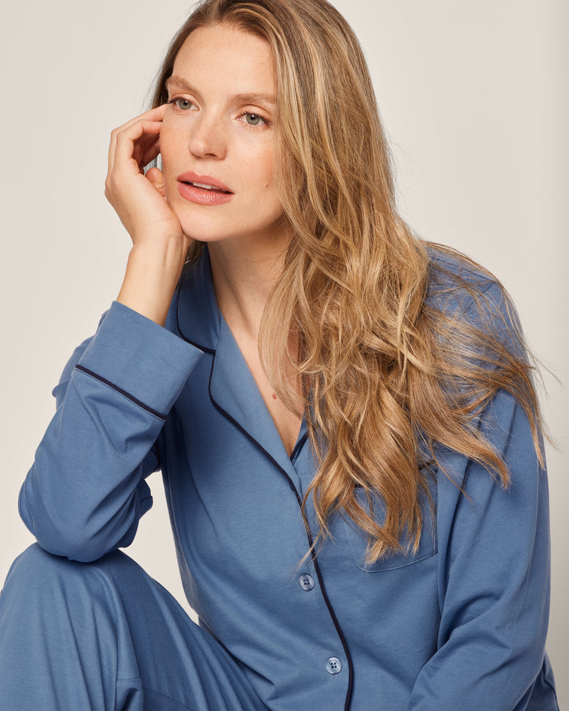 Women’s Pima Pajama Set in Mystique Blue
