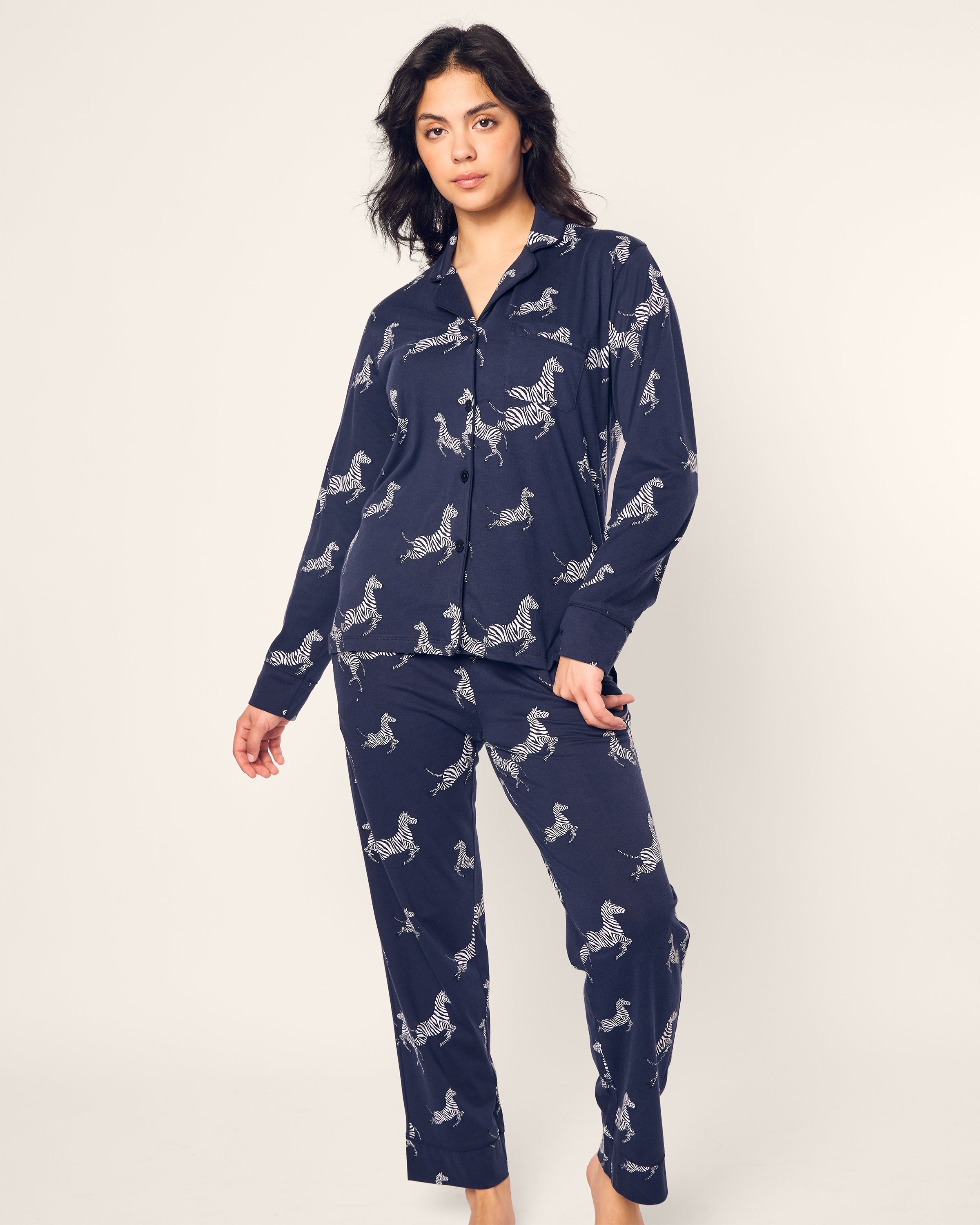 Women’s Pima Pajama Set in Zèbre de Nuit
