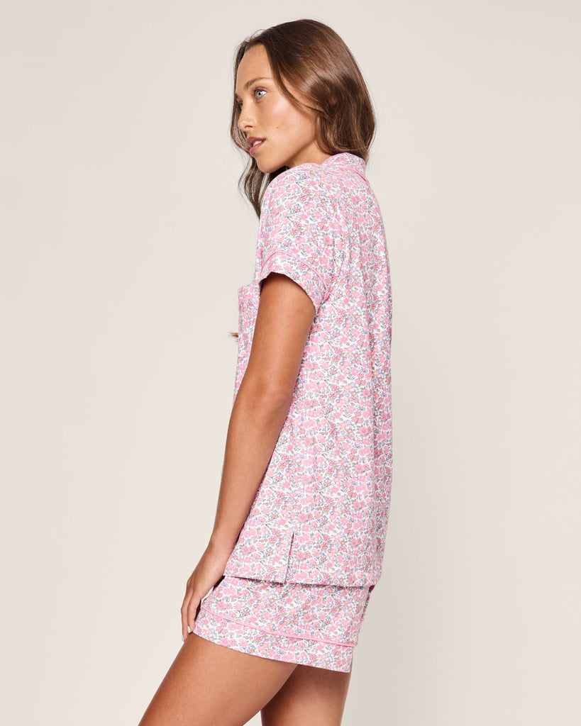 Women’s Pima Short Sleeve Short Set in Fleurs de Rose
