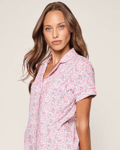 Women’s Pima Short Sleeve Short Set in Fleurs de Rose