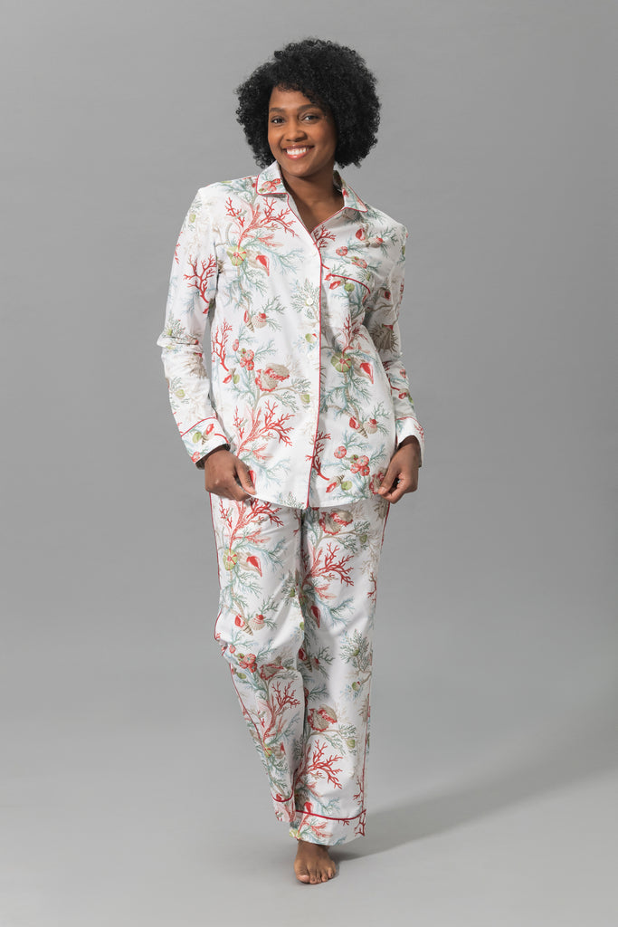 Luca Pajama Set in Del Tesoro Coral