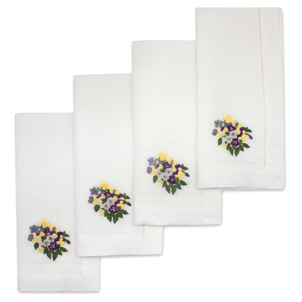 Pansy Dinner Napkins (4) Pansy Chefanie