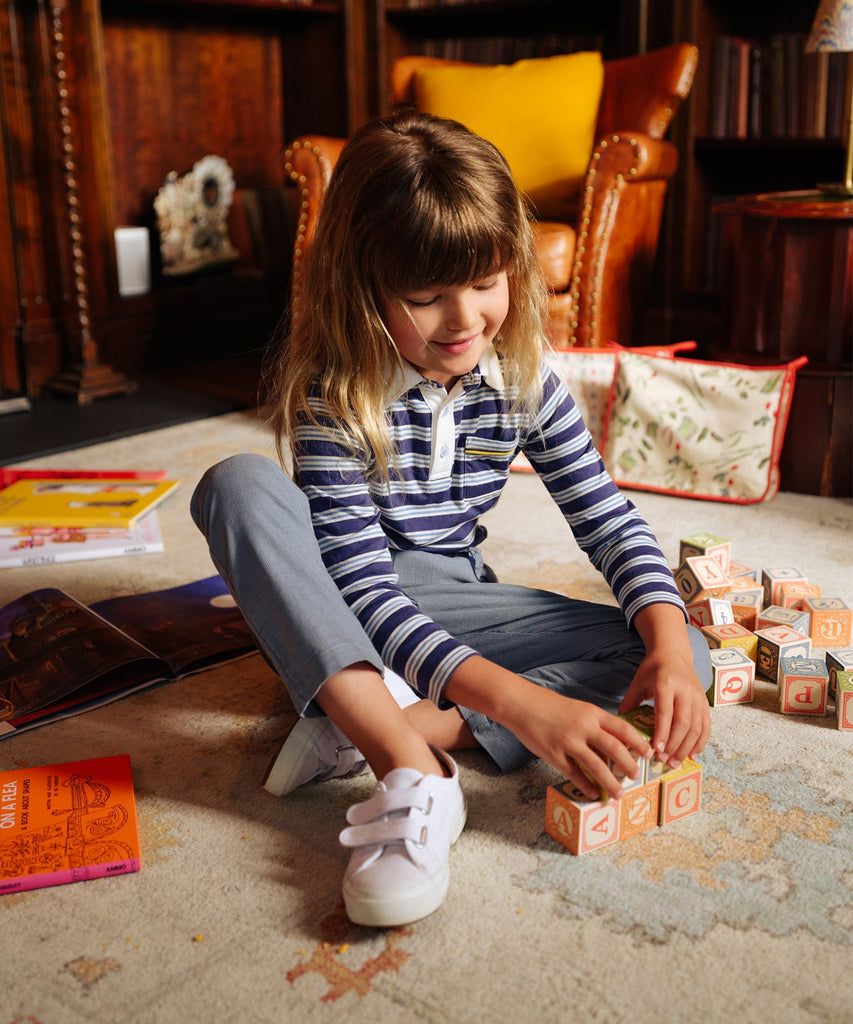 Parker Polo in Navy Twin Stripe