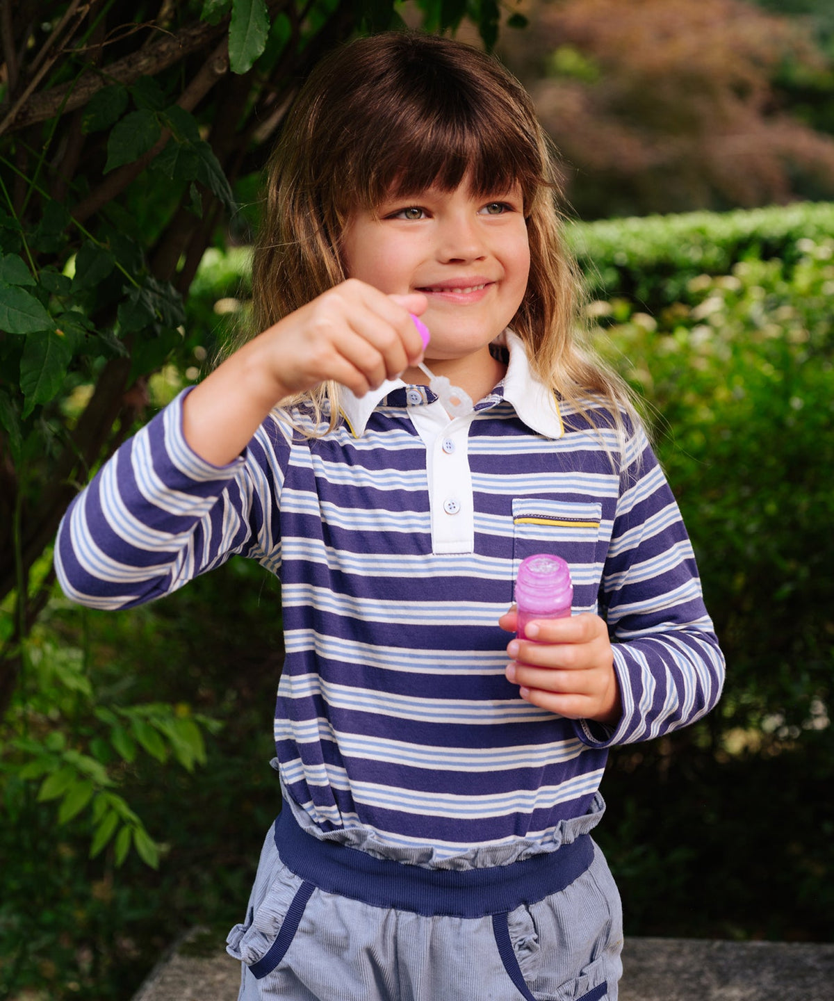 Parker Polo in Navy Twin Stripe