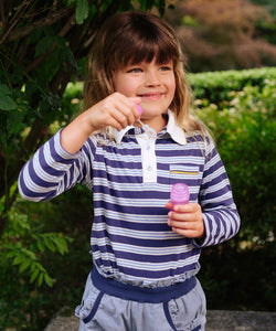 Parker Polo in Navy Twin Stripe