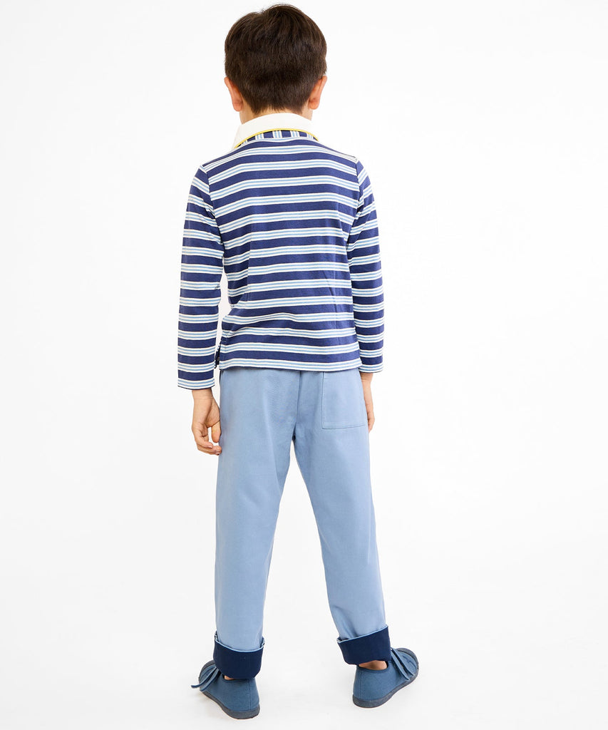 Parker Polo in Navy Twin Stripe