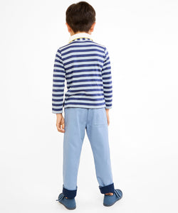 Parker Polo in Navy Twin Stripe