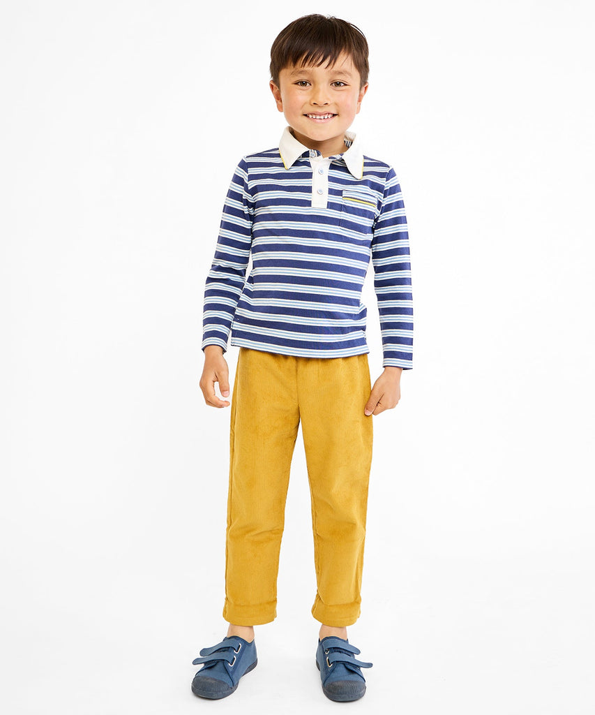 Parker Polo in Navy Twin Stripe