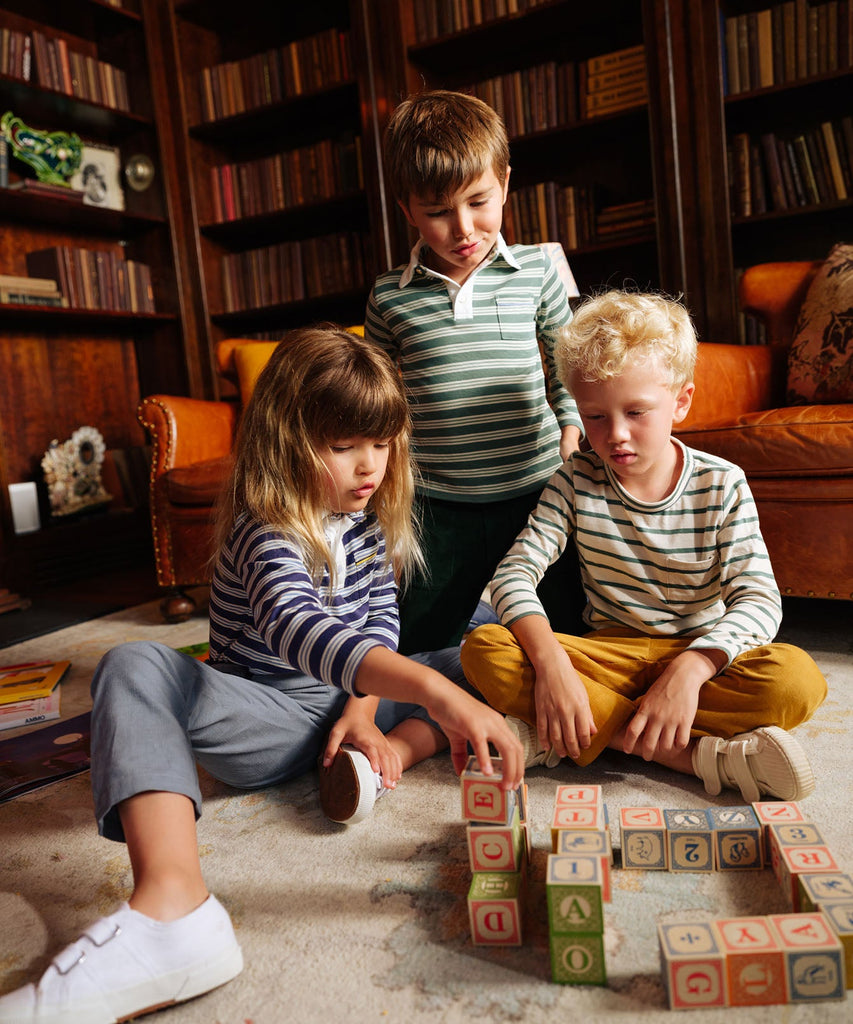 Parker Polo in Pine Twin Stripe