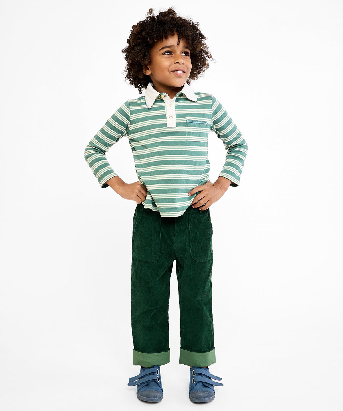 Parker Polo in Pine Twin Stripe