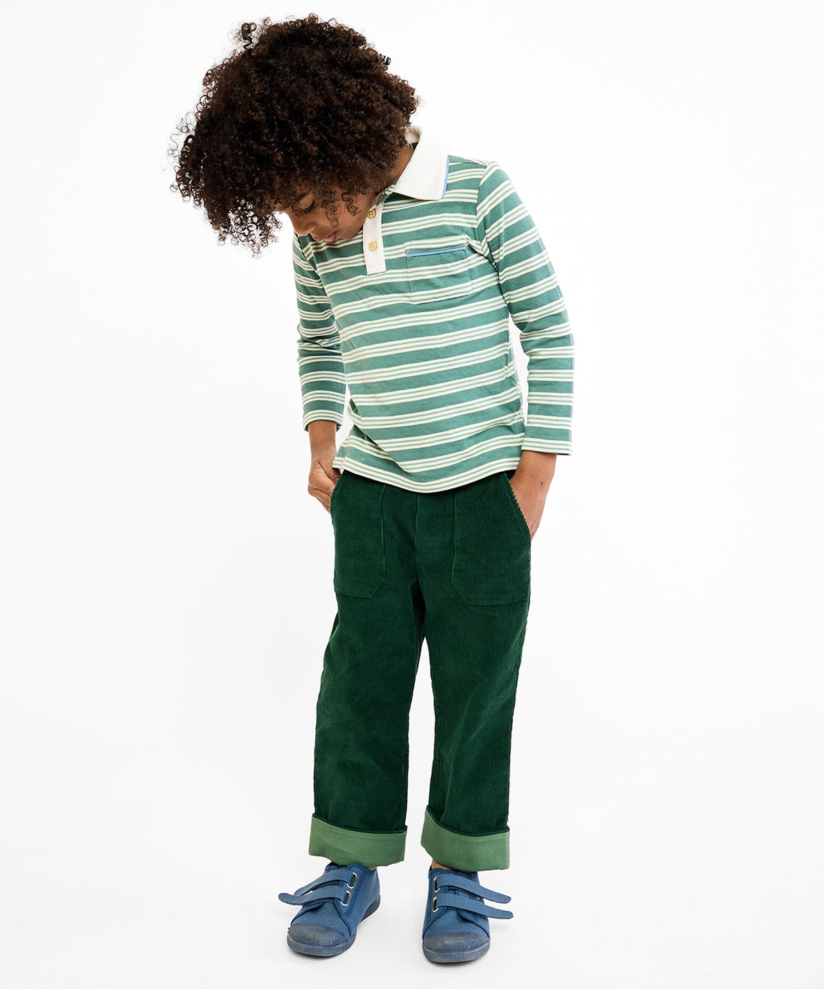 Parker Polo in Pine Twin Stripe