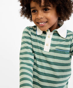 Parker Polo in Pine Twin Stripe