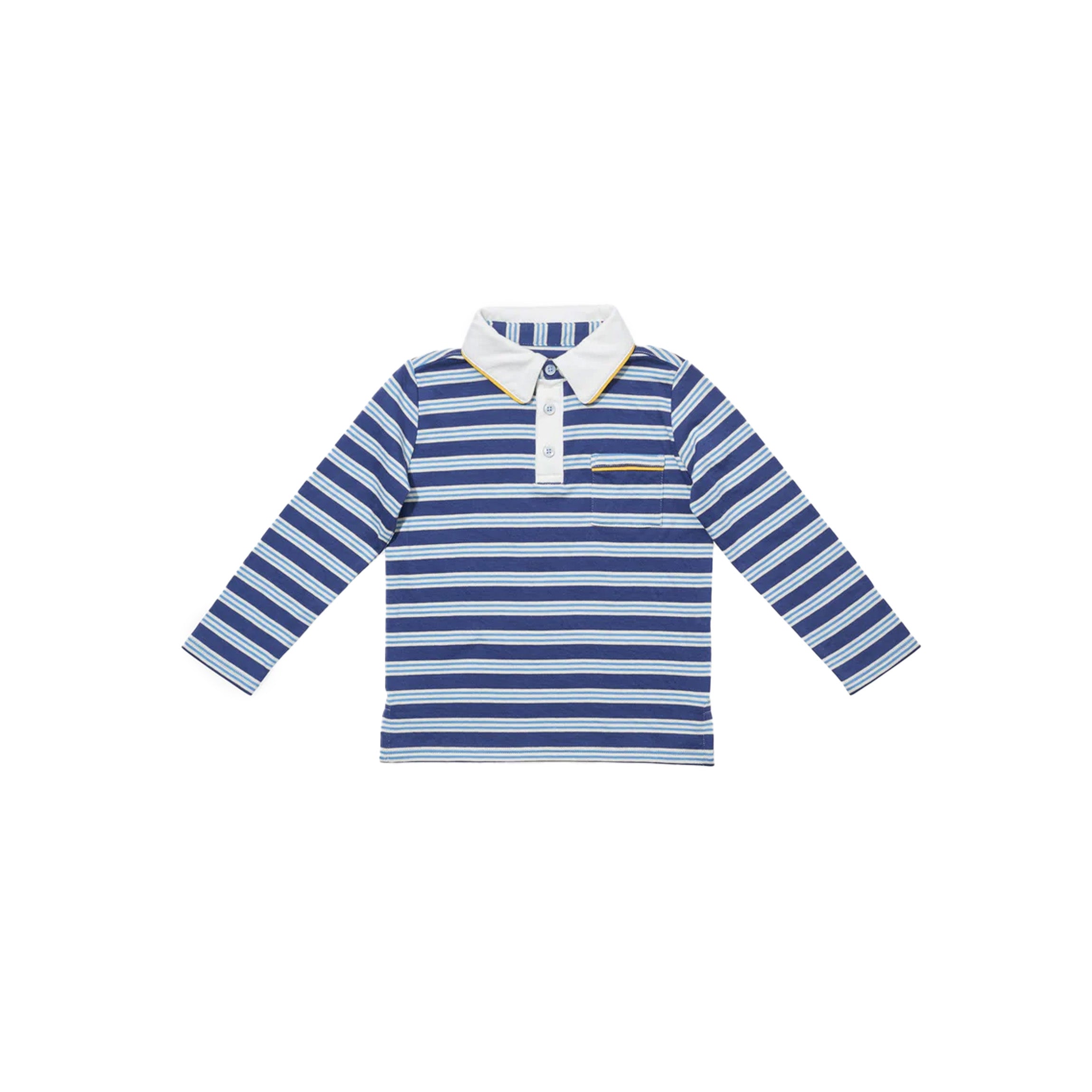 Parker Polo in Navy Twin Stripe