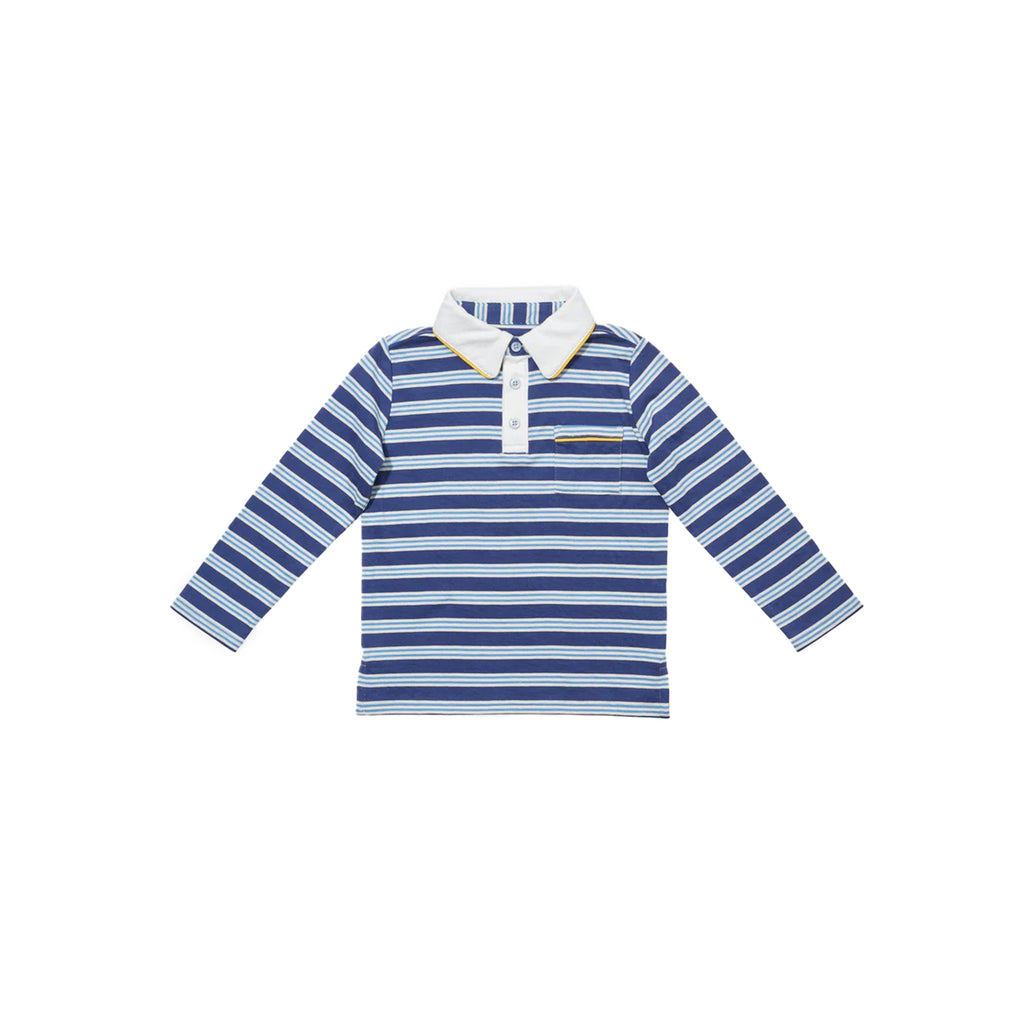 Parker Polo in Navy Twin Stripe
