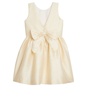 Little English traditional children's clothing, Pearl Dress in champagne color with bow in back, for little girl