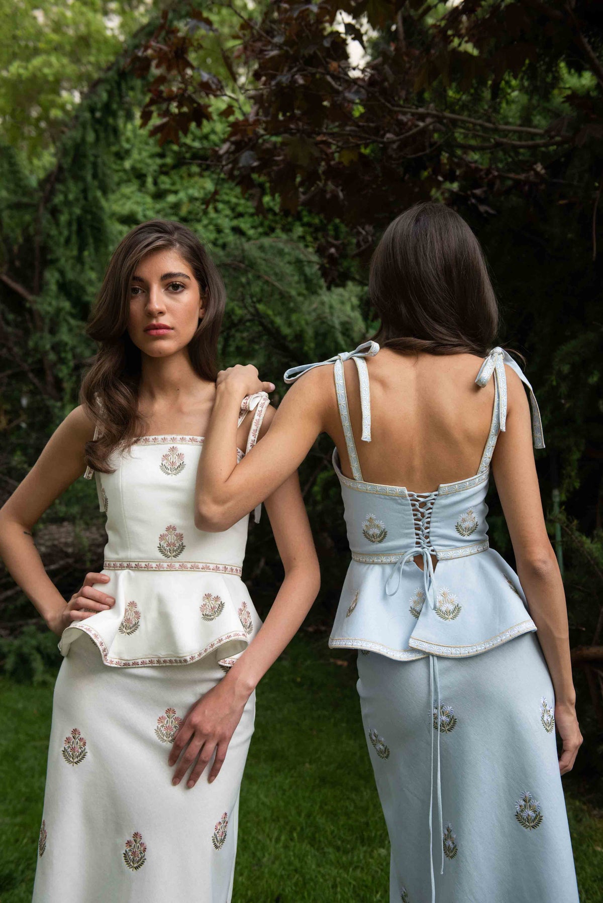 Mina Skirt - Ivory & Pink Rosewater House