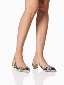 Perfect Emma Sling 50 in Navy Floral Linen