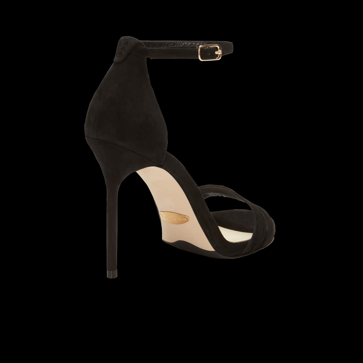 100mm Italian Made Round Toe Perfect Sandal in Black Suede