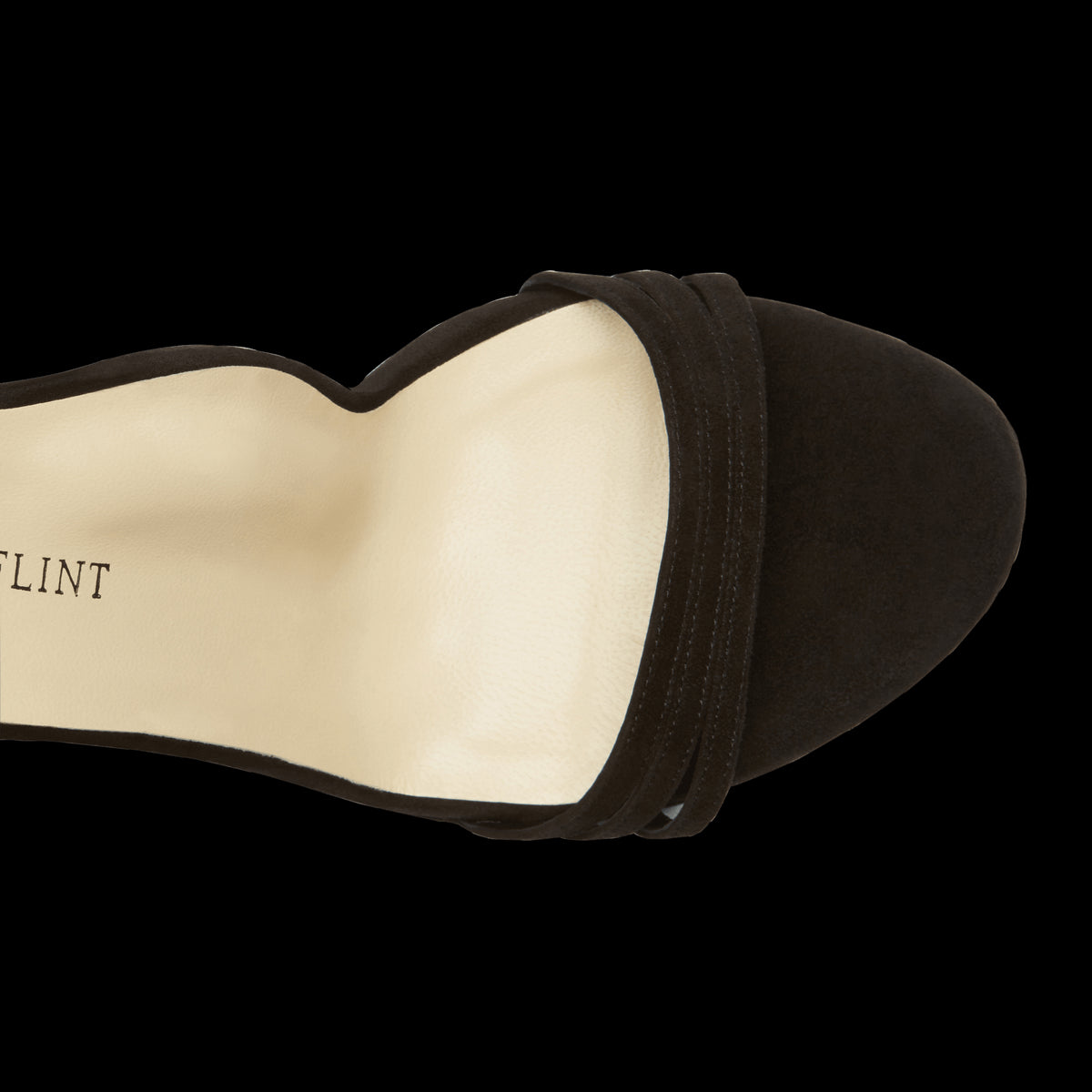 85mm Italian Made Round Toe Perfect Sandal in Black Suede