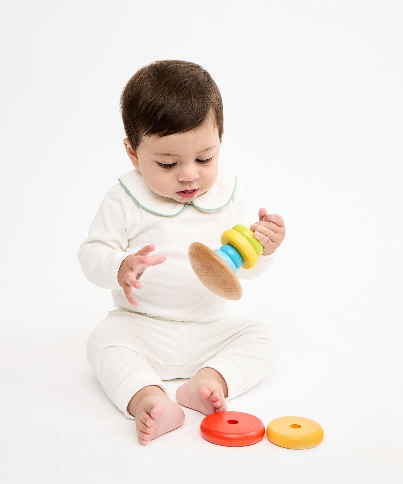 Peter Pan One-Piece in Seafoam Piping